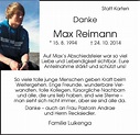Traueranzeigen von Max Reimann | nordwest-trauer.de