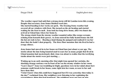 short story - GCSE English - Marked by Teachers.com