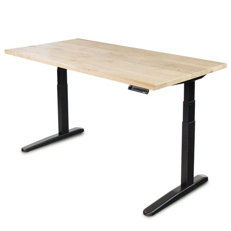 North American Hardwood Slab Desk Solid Wood Desks With Electric