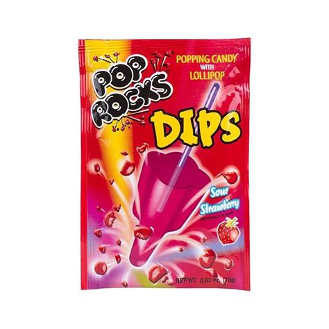 Pop Rocks Dips Sour Strawberry 18g 063oz American Food Mart