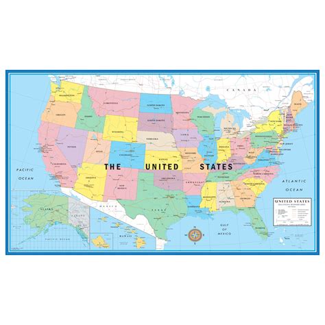 United States Classic Elite Wall Map Poster Swiftmaps