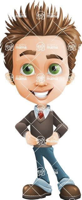 Cute Smart Boy Cartoon Vector Character Normal Graphicmama