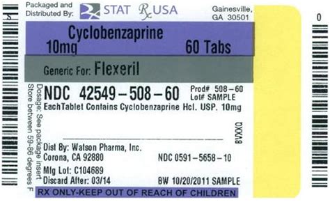 Cyclobenzaprine Hydrochloride Stat Rx Usa Llc Fda Package Insert