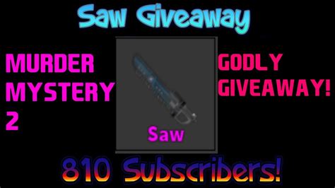 Murder mystery 2 codes (active). MM2 Giveaway Saw Godly Knife | Murder Mystery 2 (CLOSED ...