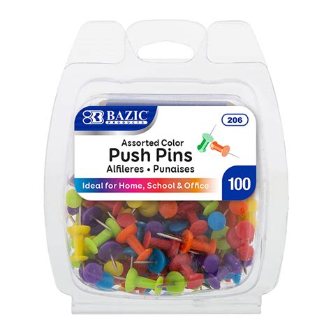 Push Pins Assorted Color 100pack Instock Supplies