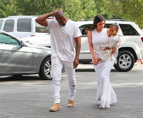 Kanye West Kim Kardashian And North West In Spring White Vogue