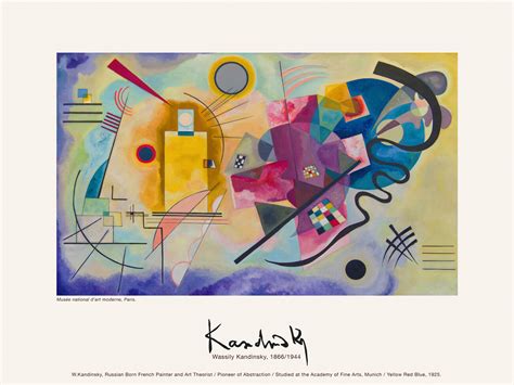 Yellow Red Blue Vintage Abstract Wassily Kandinsky Berühmte