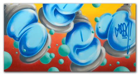 Graffiti Artist Seen Bubble Cans Aerosol On Canvas Dirtypilot