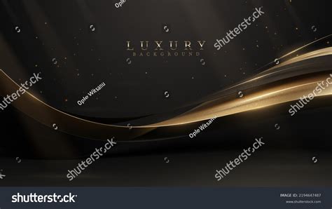 Black Luxury Background Golden Ribbon Elements Stock Vector Royalty