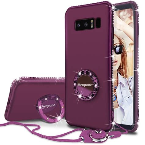 Samsung Note 8 Case Glitter Violet Purple Protective