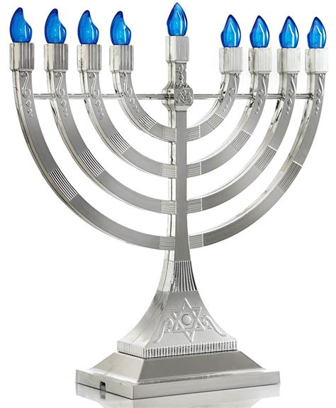 Electric Chanukah Menorah With Flame Shaped Led Bulbs Batteries Or