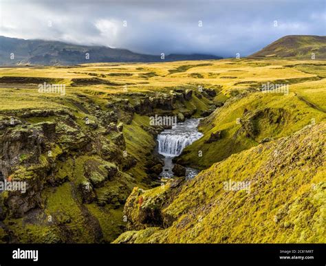 Iceland Southern Region Skogafoss Waterfall Hi Res Stock Photography