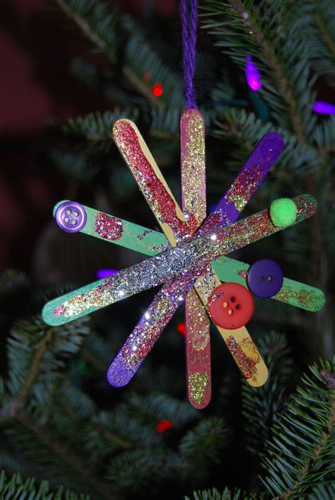 Childs Popsicle Stick Snowflake Christmas Crafts For Kids Christmas