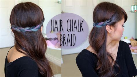 Diy Rainbow Braid Hairstyle Splat Hair Chalk Tutorial