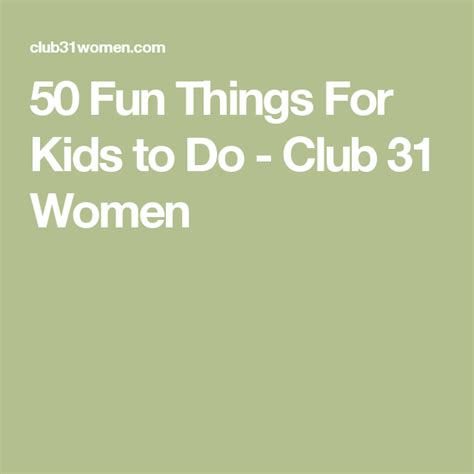 50 Fun Things For Kids To Do Cool Kids Fun Kids