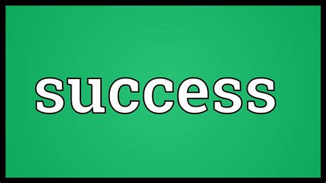 Success Meaning Youtube