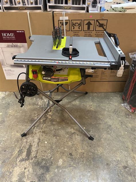 Ryobi 15 Amp 10 In Expanded Capacity Table Saw With Rolling Stand For