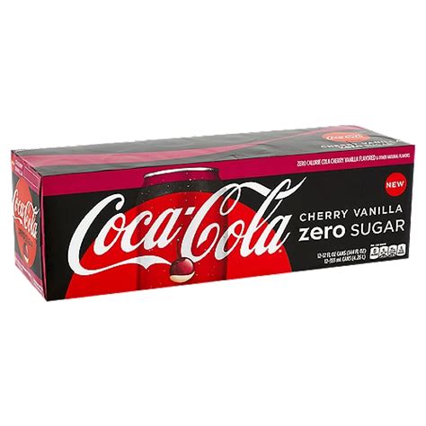 Coca Cola Cherry Vanilla Zero Sugar Cola 12 Fl Oz 12 Count