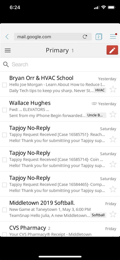 Gmail Inbox Shows 1 Unread Email