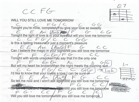 Will You Still Love Me Tomorrow Carole King Guitar Chord Chart Guitar Chords Guitar Chord