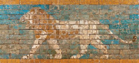 Neo Babylonian Panel With Striding Lion 602 562 Bce Artsy