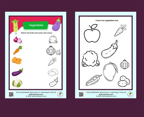 Fun And Educational Vegetables Worksheet For Nursery Kids