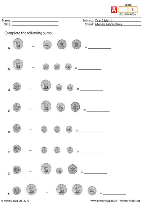 Adding And Subtracting Money Worksheets Money Subtraction Worksheets