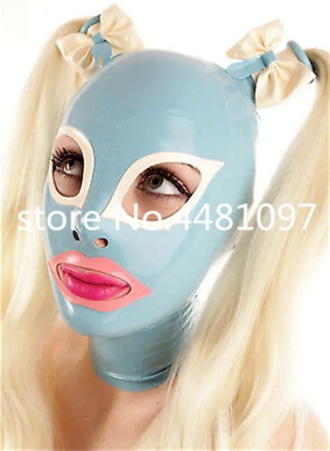 Sexy Women Full Head Latex Rubber Mask Hoods Fetish Cosplay Rubber Hood