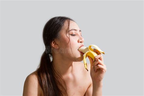 Women Eating Bananas To Make Love Stock Photo Image Of Healthcare Model
