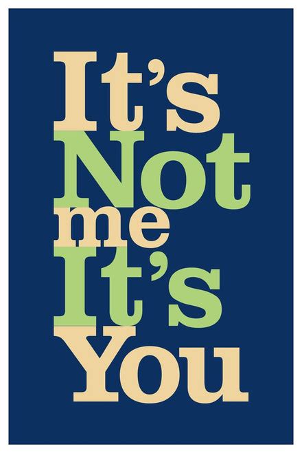 Laminated Its Not Me Its You Blue Poster Dry Erase Sign 24x36 Poster