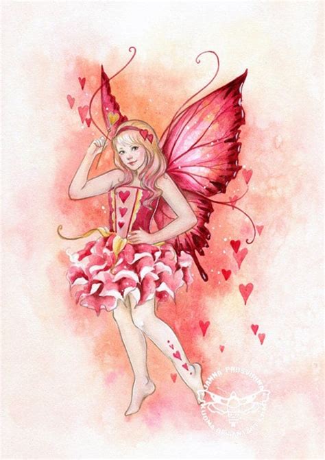 Items Similar To Fairy Art Print Heart Fairy Lovely Valentine Fairy