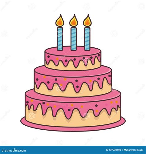 Birthday Cake Cartoon Illustration On Isolated Background Stock Vector