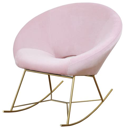 Blush Pink Rocking Chair Velvet Rocker Nursery Rocking Chair Baby