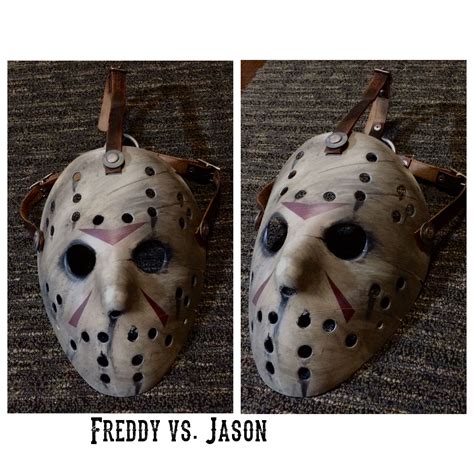 Freddy Vs Jason Mask Made For A Client Hand Painted Leather Weathered
