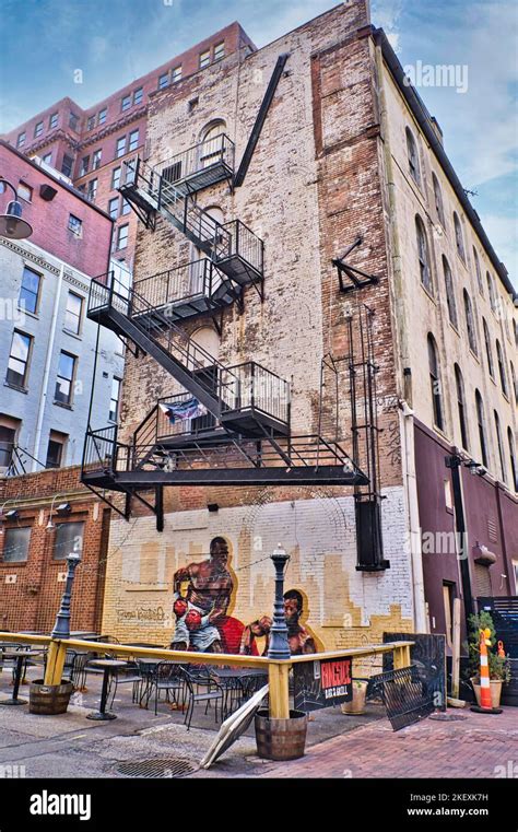 Mural Of Boxing Champ Buster Douglas In Downtown Columbus Ohio Usa