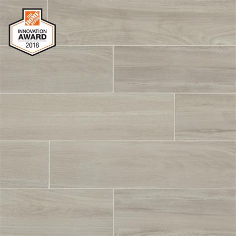 Lifeproof Linen Wood 6 In X 24 In Glazed Porcelain Floor And Wall