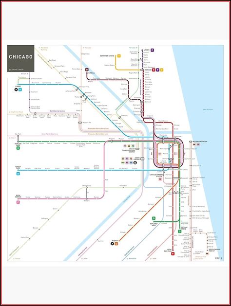 Chicago Map With Subway Stops United States Map