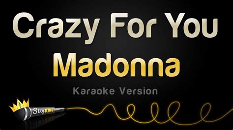 Madonna Crazy For You Karaoke Version Youtube