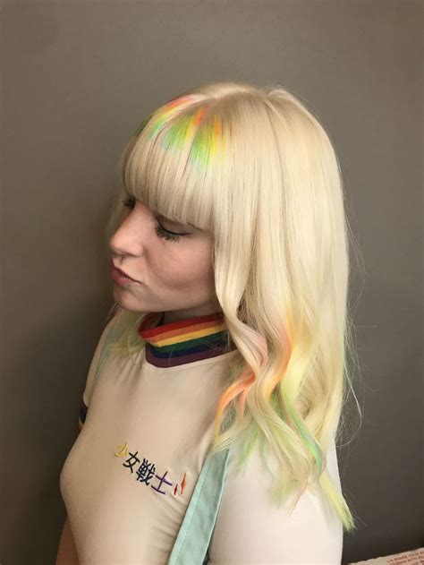 Ability to interpret the color script from the art director and apply the… rainbow pravana neons pixelated hair by los angeles ...