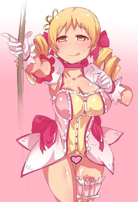 1girl P Q Blonde Hair Blush Bow Weapon Breasts Censored Cleavage