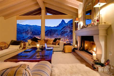 Cozy Winter Living Room In Zermatt Switzerland Cozyplaces