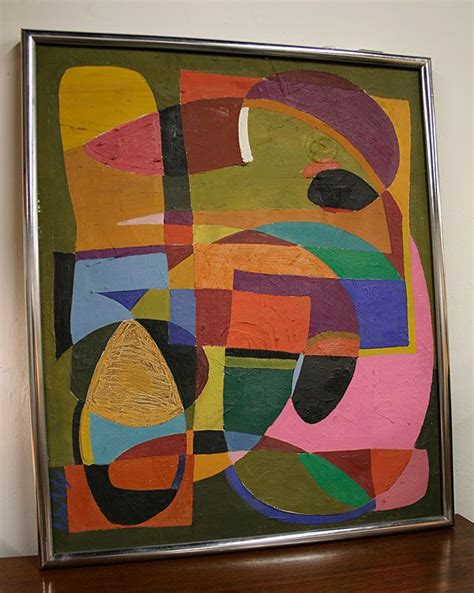 The painted diamonds are gone. Mid Century Modern Abstract Geometric Painting | Geometric ...