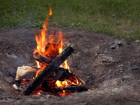 Free Picture Campfires Burning Wood Pits
