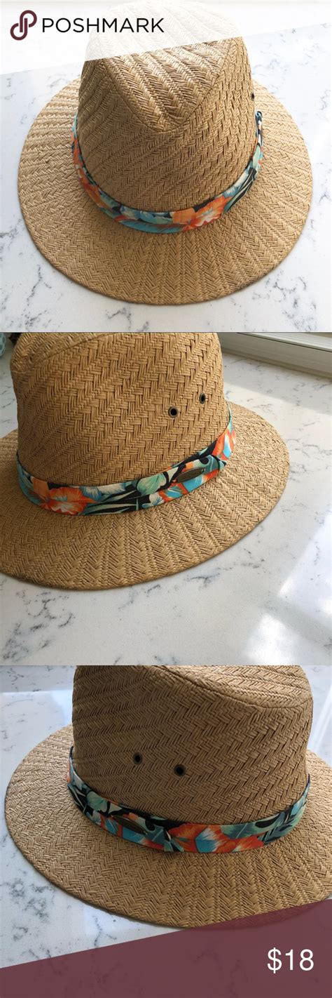 Hawaiian 🌺 Print Straw Hat Hawaiian Print Straw Hat Accessories Hats