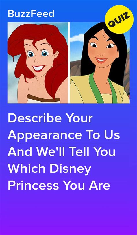 Describe Your Appearance To Us And Well Tell You Which Disney Princess