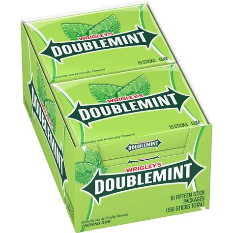 buy wrigley s doublemint mint gum chewing gum bulk pack 15 stick pack of 10 online at
