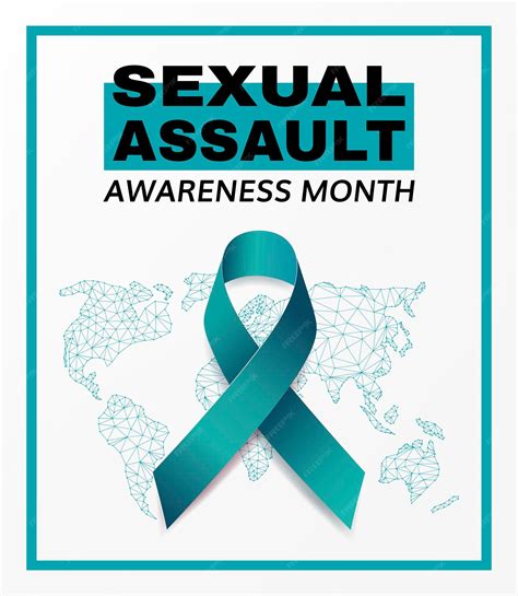 Premium Vector Sexual Assault Awareness Month Concept Banner Template With Teal Ribbon Vector