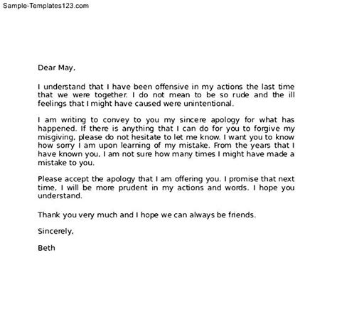 Download Apology Letters To Friend Sample Templates Sample Templates