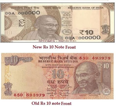 Rs 10 Notes New 10 Rs Noteshow Rs 10 Notes Have Changed Over Time