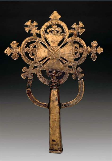 Africa Processional Cross From Ethiopia Cast Copper Alloy